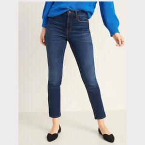 Old Navy Mid Rise Original Style Denim Straight Tapered Leg Blue Jeans Size 0